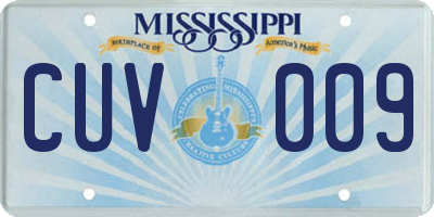MS license plate CUV009