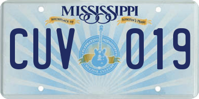 MS license plate CUV019