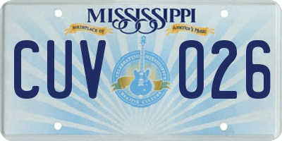 MS license plate CUV026
