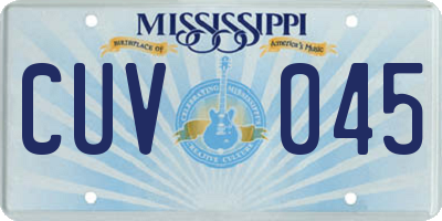 MS license plate CUV045
