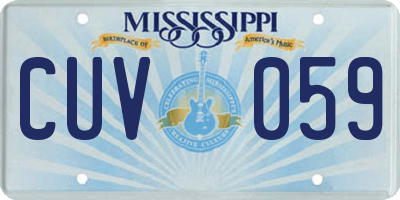 MS license plate CUV059