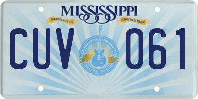 MS license plate CUV061
