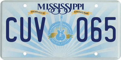 MS license plate CUV065