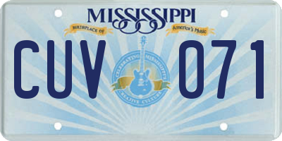 MS license plate CUV071