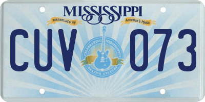 MS license plate CUV073