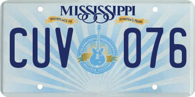MS license plate CUV076