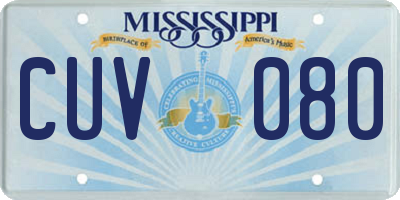 MS license plate CUV080