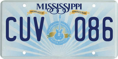 MS license plate CUV086