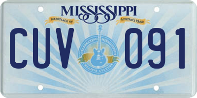 MS license plate CUV091