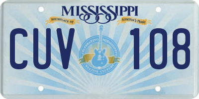 MS license plate CUV108