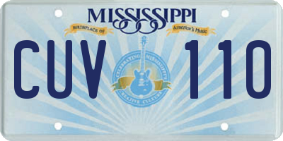 MS license plate CUV110