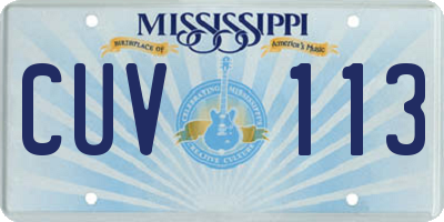 MS license plate CUV113