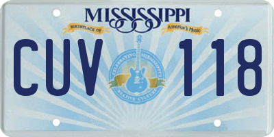 MS license plate CUV118