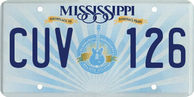 MS license plate CUV126