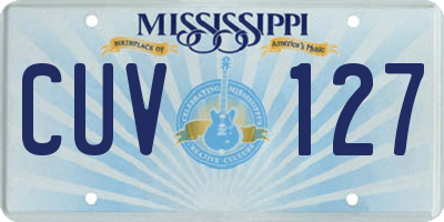 MS license plate CUV127
