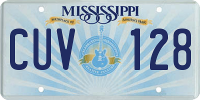 MS license plate CUV128