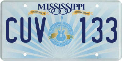 MS license plate CUV133