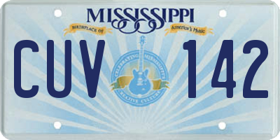 MS license plate CUV142