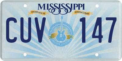 MS license plate CUV147