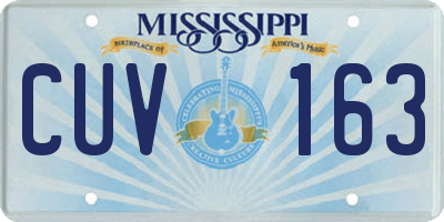 MS license plate CUV163
