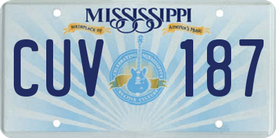 MS license plate CUV187
