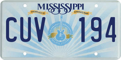 MS license plate CUV194