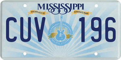 MS license plate CUV196