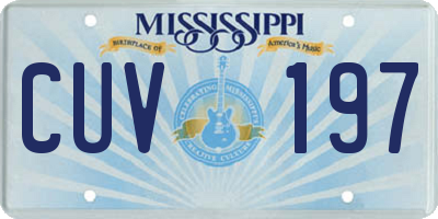 MS license plate CUV197