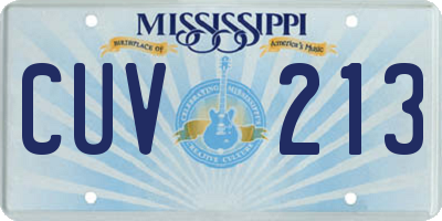 MS license plate CUV213