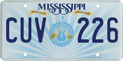 MS license plate CUV226