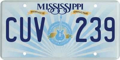 MS license plate CUV239