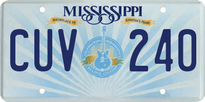 MS license plate CUV240