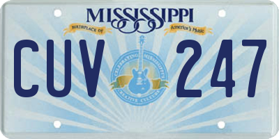 MS license plate CUV247