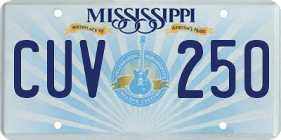 MS license plate CUV250