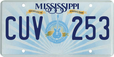 MS license plate CUV253