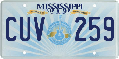 MS license plate CUV259