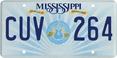 MS license plate CUV264