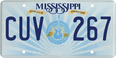 MS license plate CUV267