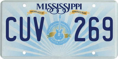 MS license plate CUV269