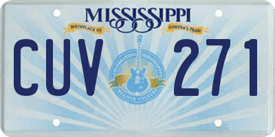 MS license plate CUV271