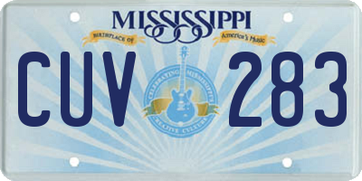 MS license plate CUV283
