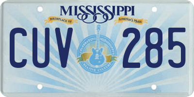 MS license plate CUV285