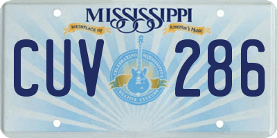 MS license plate CUV286
