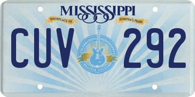 MS license plate CUV292
