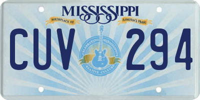 MS license plate CUV294