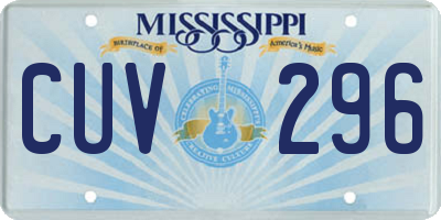 MS license plate CUV296