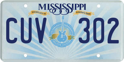 MS license plate CUV302