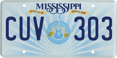 MS license plate CUV303