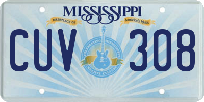 MS license plate CUV308