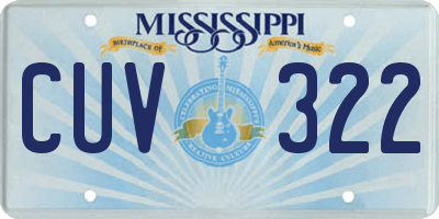 MS license plate CUV322